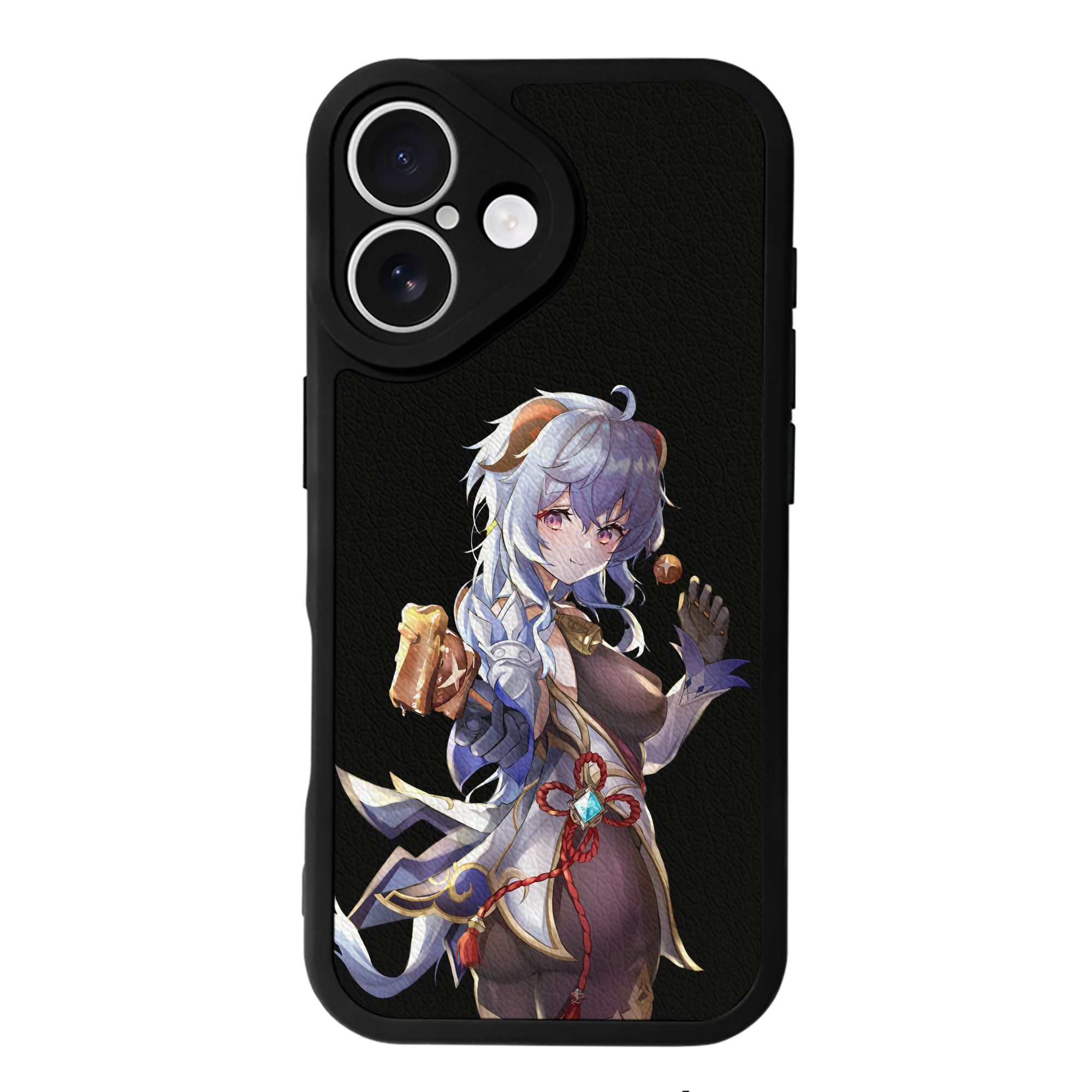 げんし神 甘雨 かんう genshin Ganyu 【iPhone 16シリーズ対応】シリコンスマホケース（レザー調） 材質：シリコン